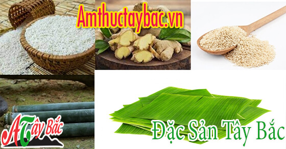 Các nguyên liệu làm món cơm lam chuẩn vị Tây Bắc Các nguyên liệu làm món cơm lam chuẩn vị Tây Bắc