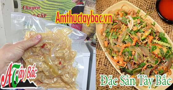 Da trâu muối chua thường được đóng túi hút chân không cho khách