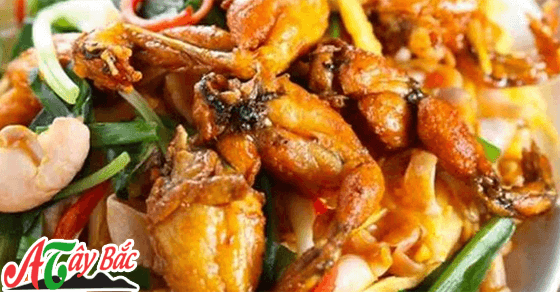 Mòn ếch, gà,dê là món ăn không thể thiều trong các quán bia