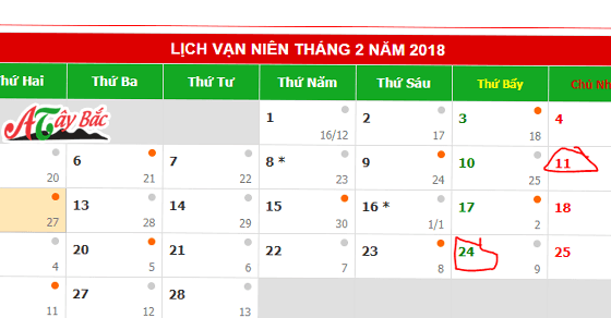 lich Nghi tet amthuctay bac