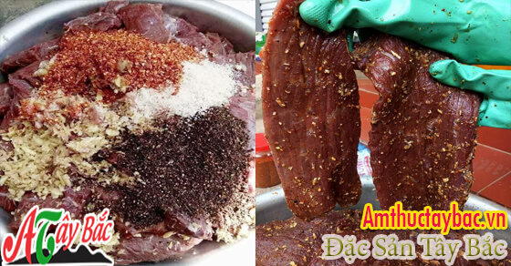 Thịt lợn được tẩm ướp với đầy đủ các loại gia vị rừng Thịt lợn được tẩm ướp với đầy đủ các loại gia vị rừng