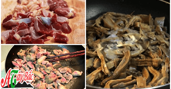 Măng khô xào lòng gà là một món ăn ngon được nhiều người yêu thích Măng khô xào lòng gà là một món ăn ngon được nhiều người yêu thích
