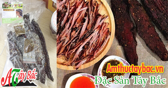 Thịt bò gác bếp có màu hồng đỏ đẹp mắt cùng mùi thơm hấp dẫn