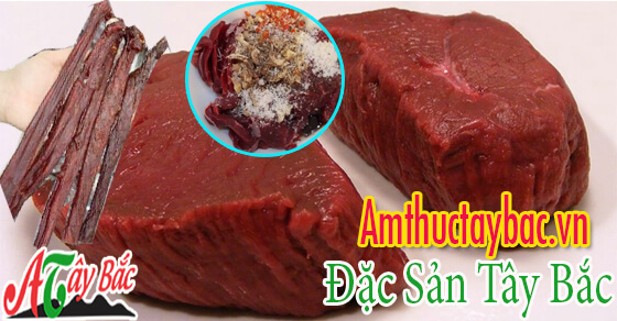 Thịt nai được thái dọc xớ