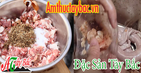 Các nguyên liệu được nhồi vào lòng non