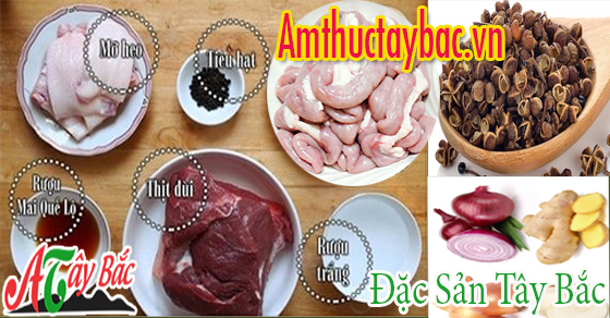 Nguyên liệu làm món lạp xưởng gác bếp